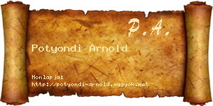 Potyondi Arnold névjegykártya
